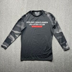 Violent Gentlemen Rash Guard Mens XL Black Camo Sleeve Jiu-Jitsu Compression
